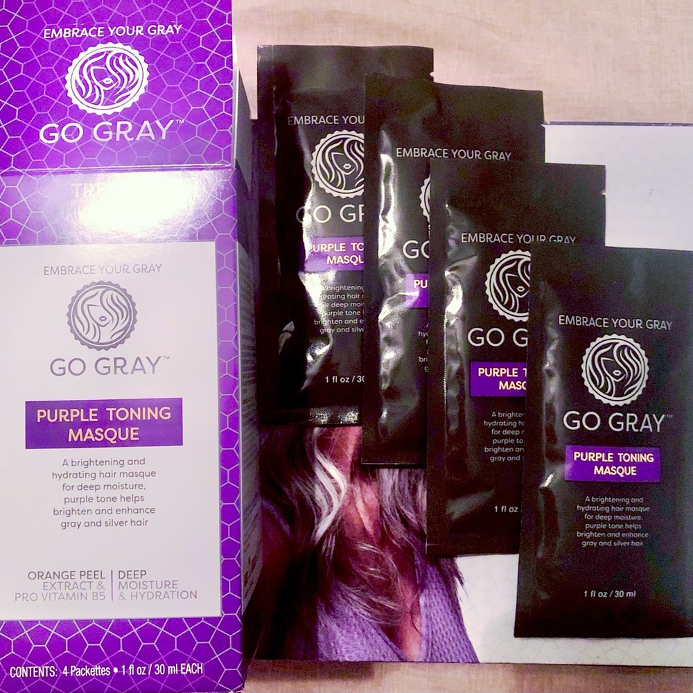 Go Gray Purple Toning Masque for Gray & Silver Hair 4 Pack 1 Fl oz each